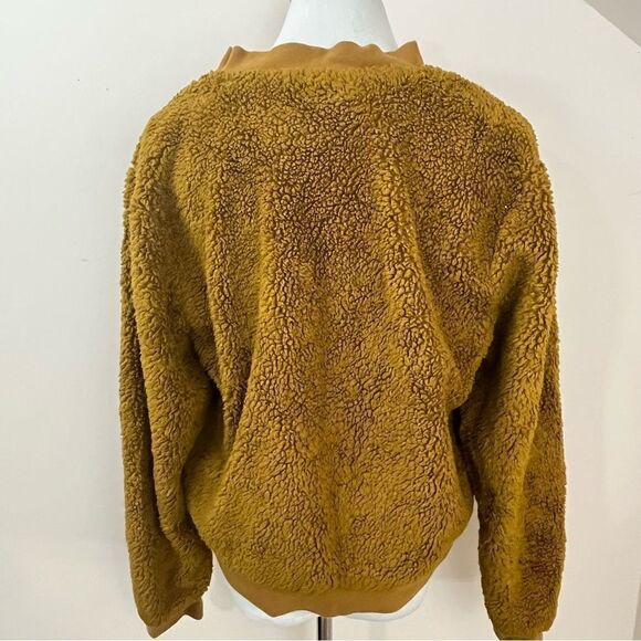 J Crew Mercantile Goldenrod Teddy Bomber Jacket M - Picture 3 of 7